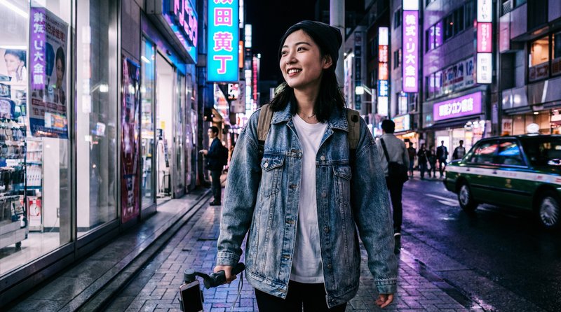 草榴社区城市短视频：霓虹夜色下的街拍vlog