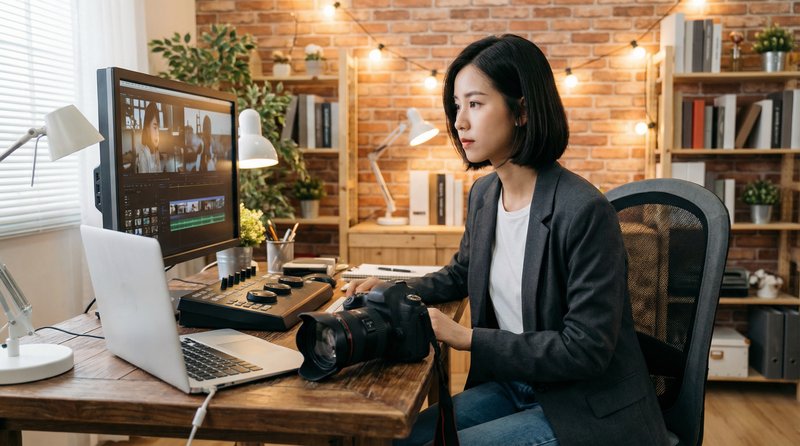 草榴社区幕后视频：视频剪辑工作室日常